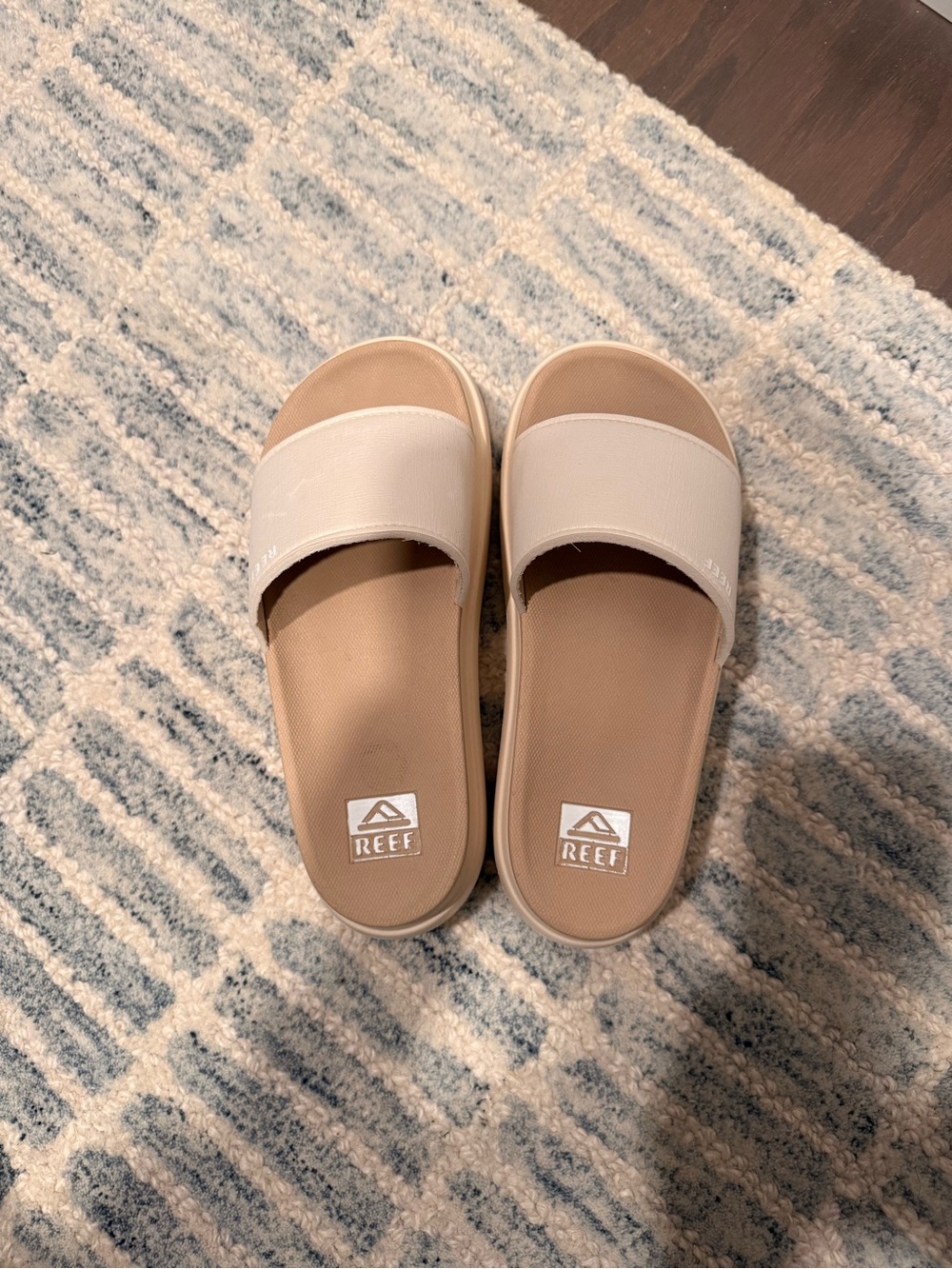 Reef Neutral Beige Slide Sandals